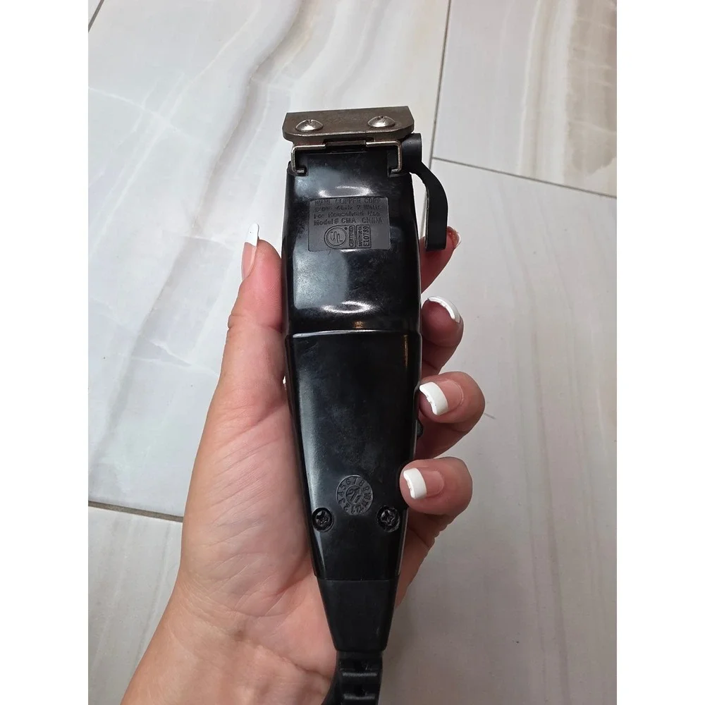 Wahl Precision Hair Clipper Model CMA Corded Electric Trimmer Chrome Black 9W A2